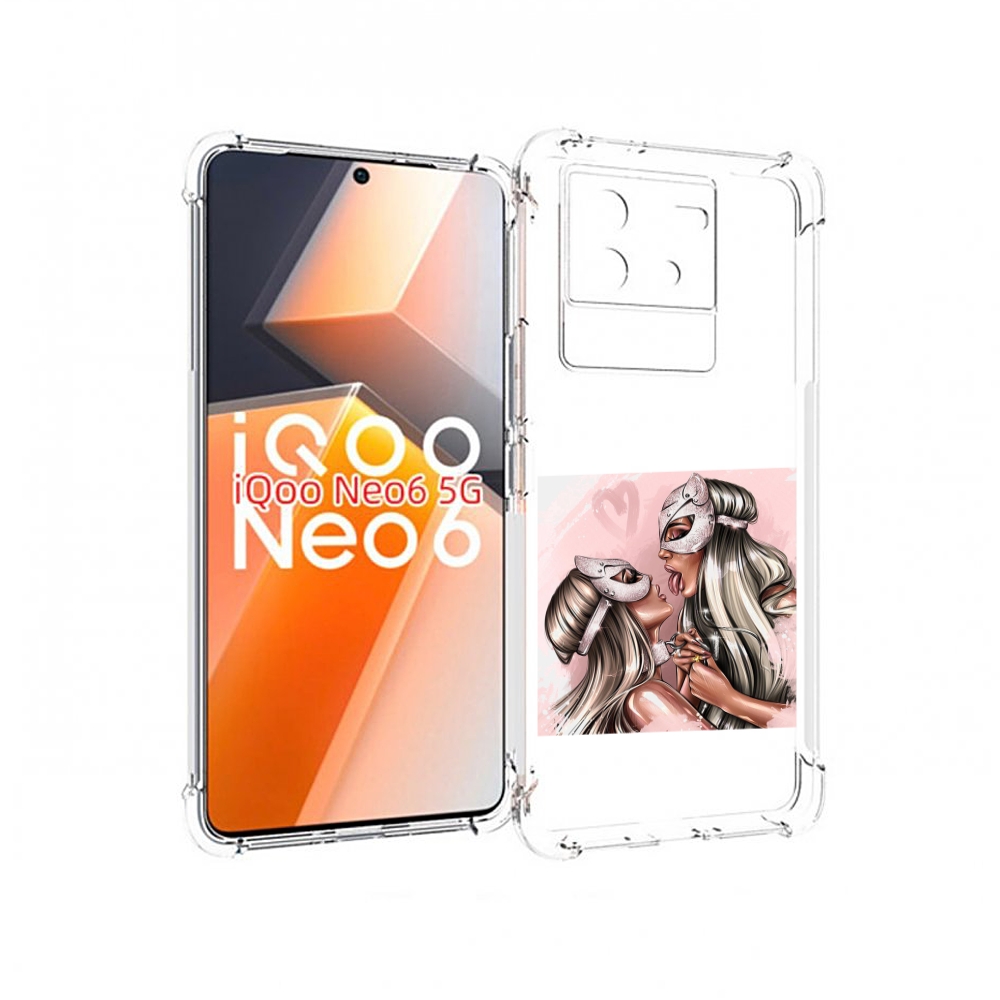

Чехол MyPads девушки-поцелуй женский для Vivo iQoo Neo 6 5G, Прозрачный, Tocco