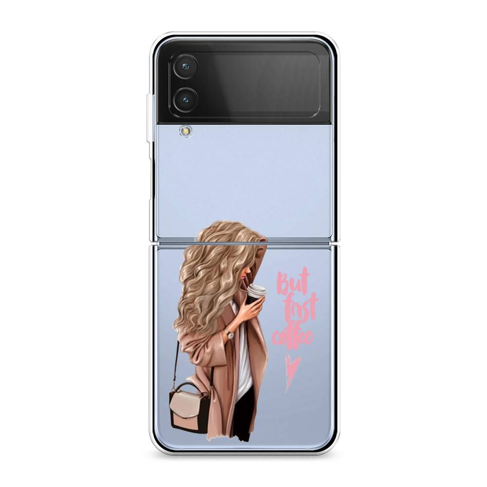 

Силиконовый чехол "Девушка с кофе" на Samsung Galaxy Z Flip 4, Девушка с кофе