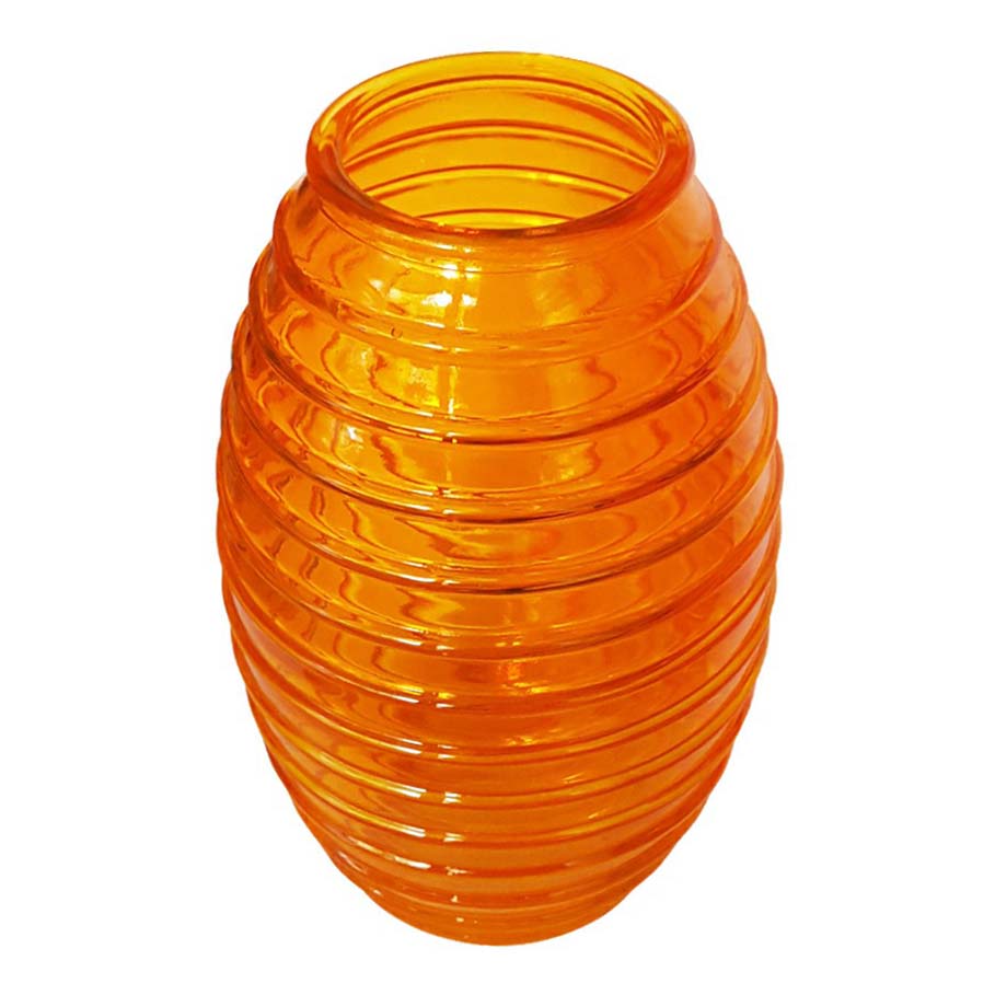 Ваза стеклянная декоративная NiNaGlass Лайт настольная оранжевый 20 см