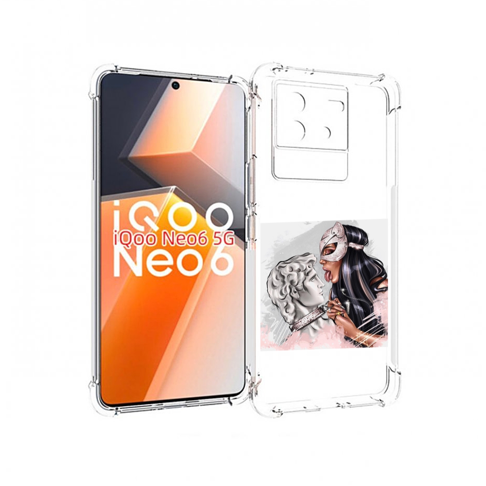 

Чехол MyPads девушка-флирт женский для Vivo iQoo Neo 6 5G, Прозрачный, Tocco