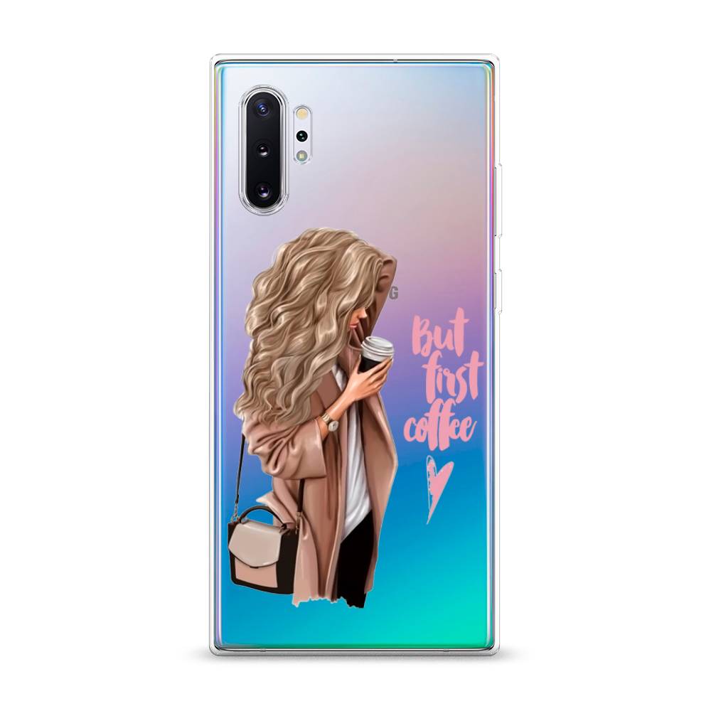 

Силиконовый чехол "Девушка с кофе" на Samsung Galaxy Note 10 +, Девушка с кофе