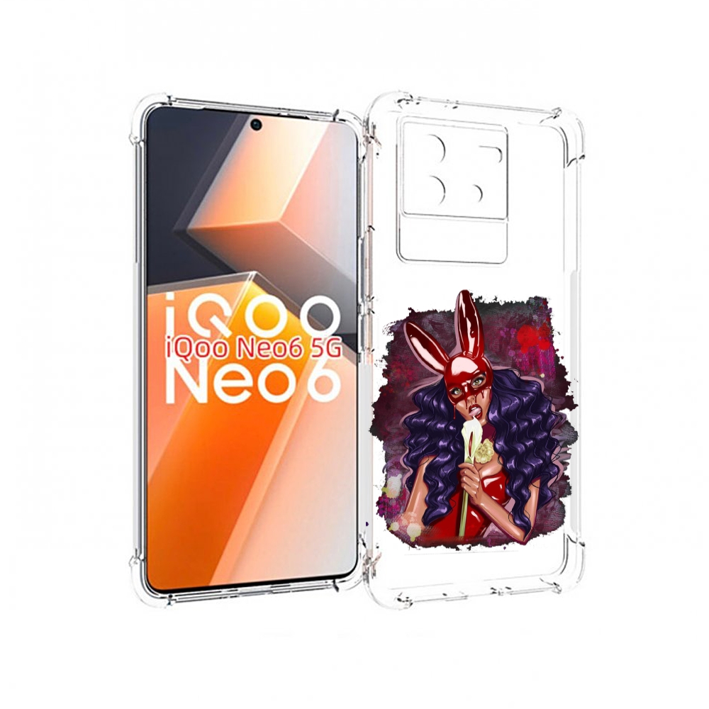 

Чехол MyPads девушка-с-текучей-маской женский для Vivo iQoo Neo 6 5G, Прозрачный, Tocco