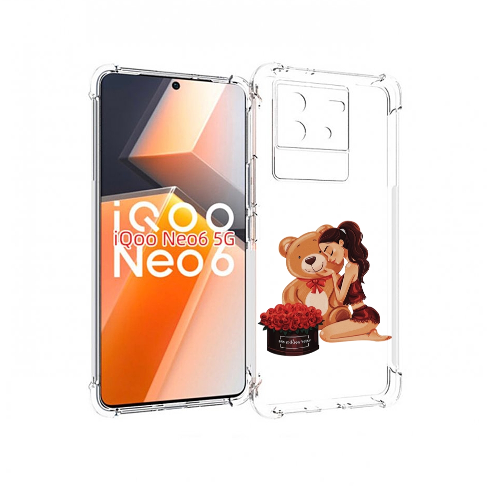 

Чехол MyPads девушка-с-подарками женский для Vivo iQoo Neo 6 5G, Прозрачный, Tocco