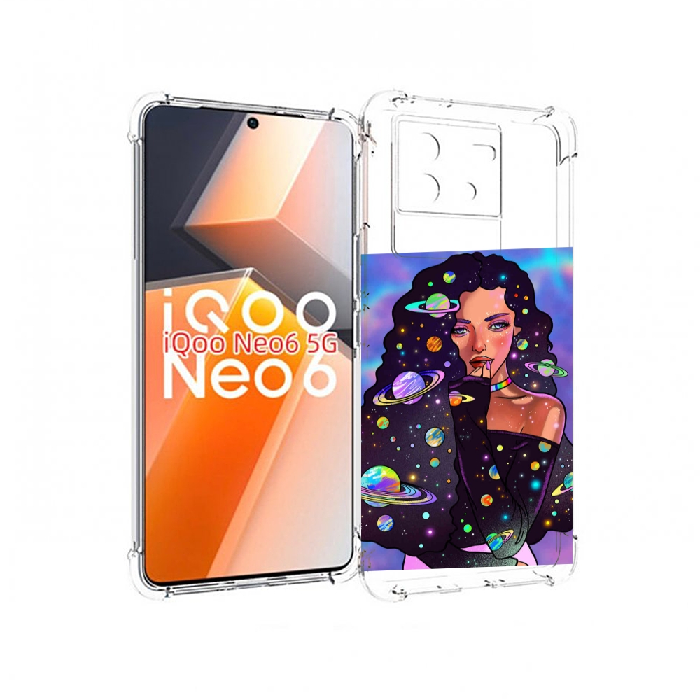 

Чехол MyPads девушка-с-планетами-в-волосах женский для Vivo iQoo Neo 6 5G, Прозрачный, Tocco