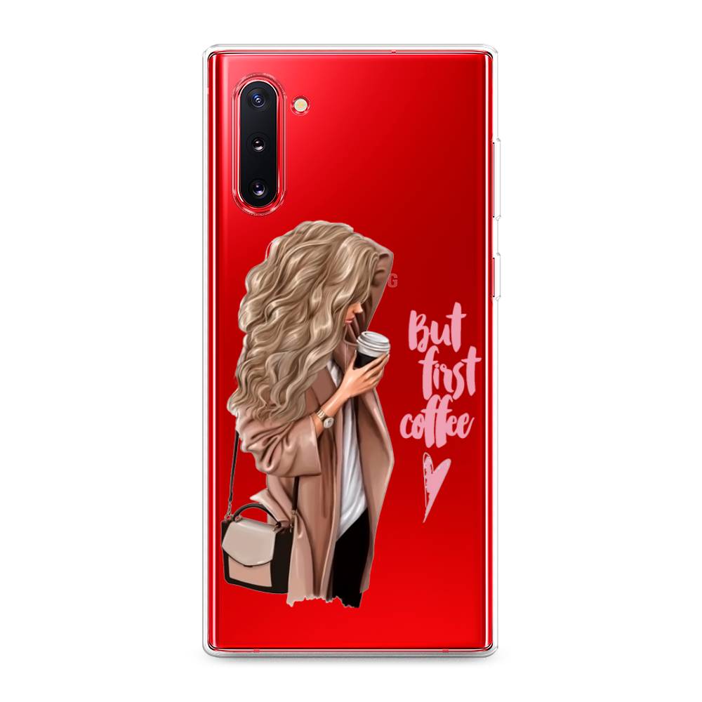 

Силиконовый чехол "Девушка с кофе" на Samsung Galaxy Note 10, Девушка с кофе