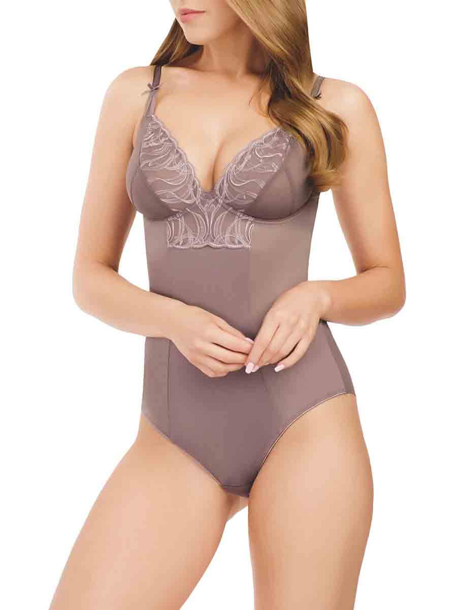 

Кружевное боди женское MARC & ANDRÉ S9-0935 коричневое 80 E, S9-0935