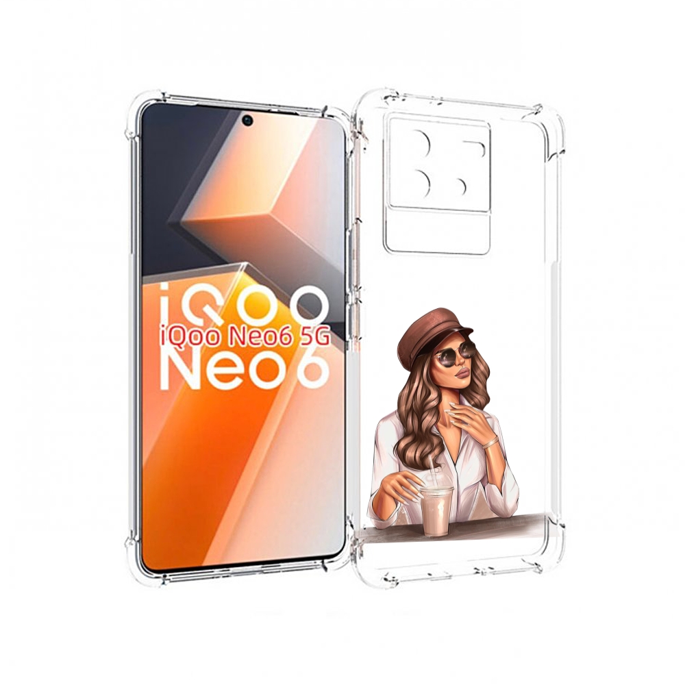 

Чехол MyPads девушка-с-милкшейком женский для Vivo iQoo Neo 6 5G, Прозрачный, Tocco
