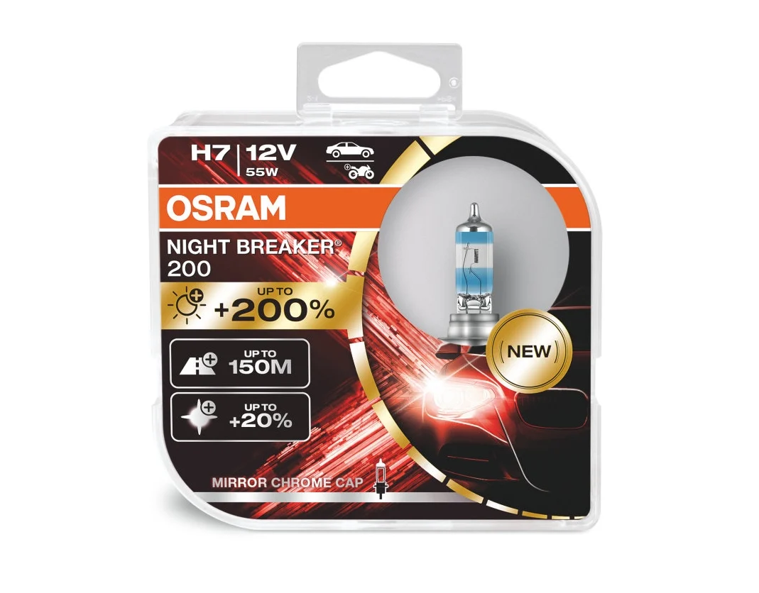 

Автолампа Osram H7 64210NB200-HCB 55W 12V PX26d NIGHT BREAKER 200