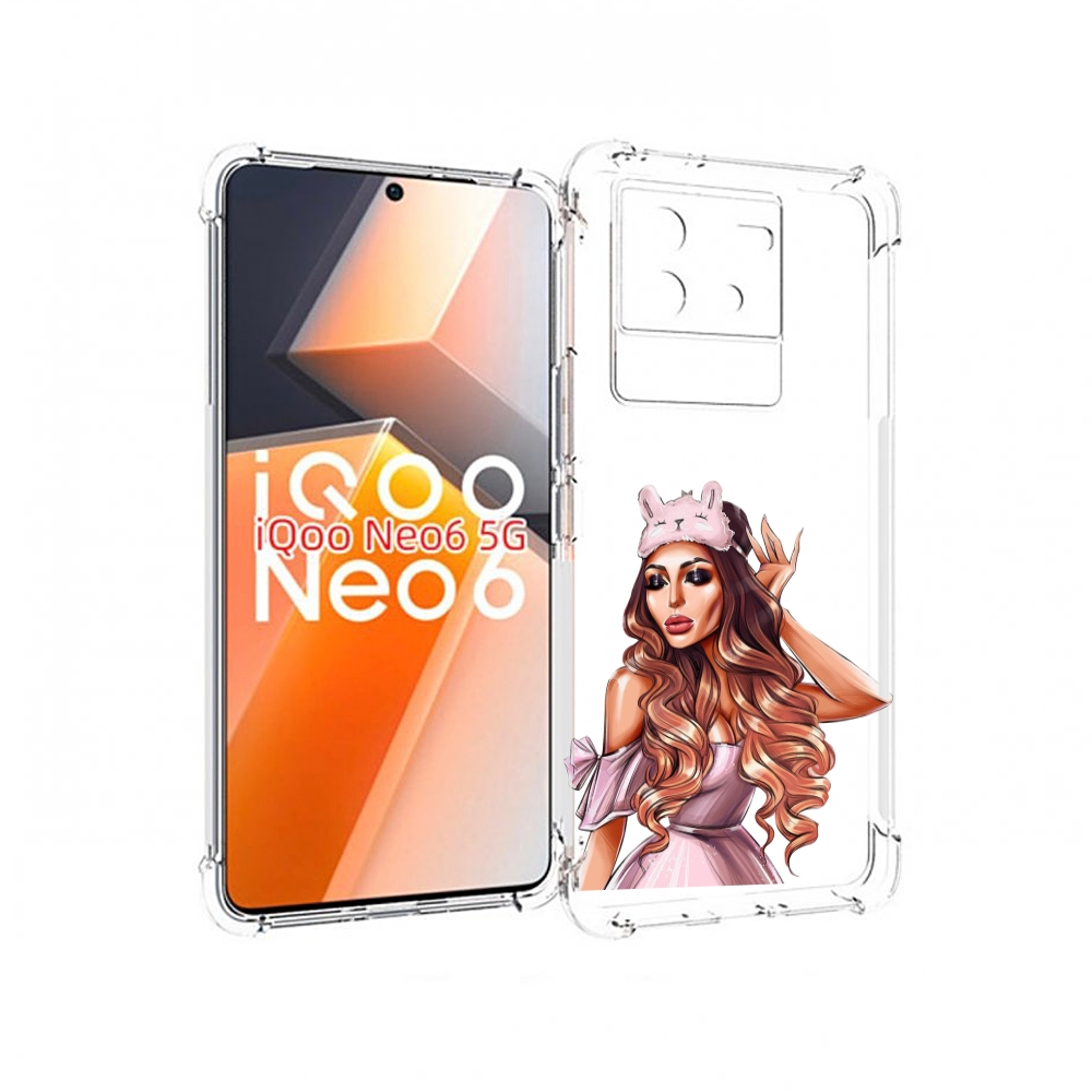 

Чехол MyPads девушка-с-маской-для-сна женский для Vivo iQoo Neo 6 5G, Прозрачный, Tocco