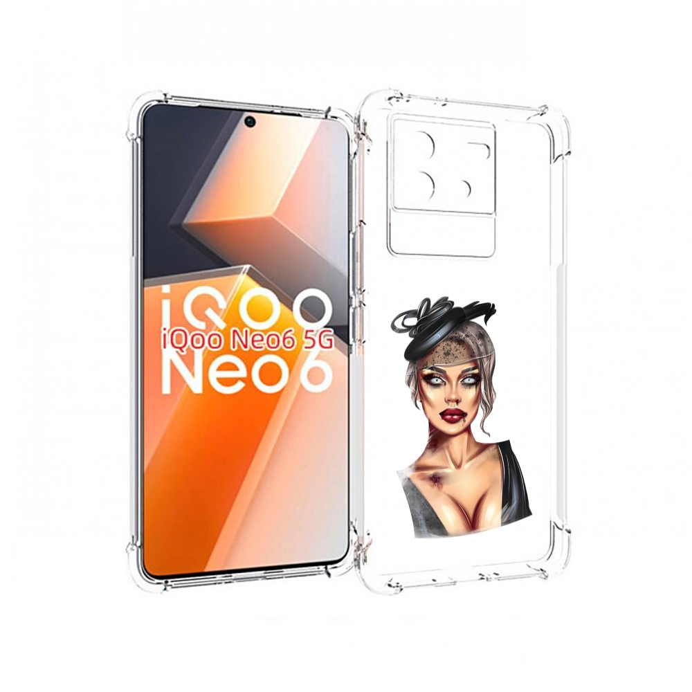 

Чехол MyPads девушка-с-линзами для Vivo iQoo Neo 6 5G, Прозрачный, Tocco