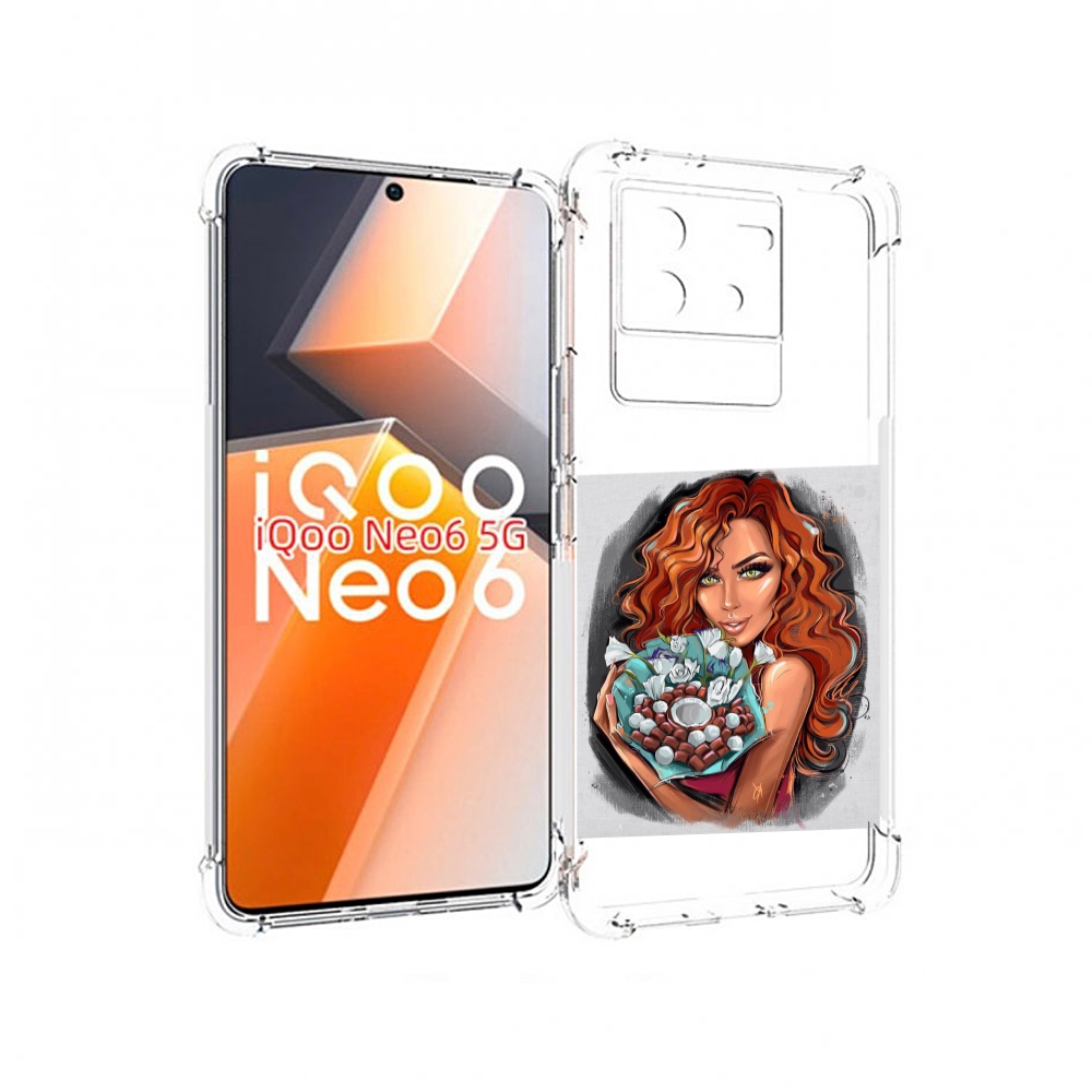 

Чехол MyPads девушка-с-кокосовым-букетом женский для Vivo iQoo Neo 6 5G, Прозрачный, Tocco