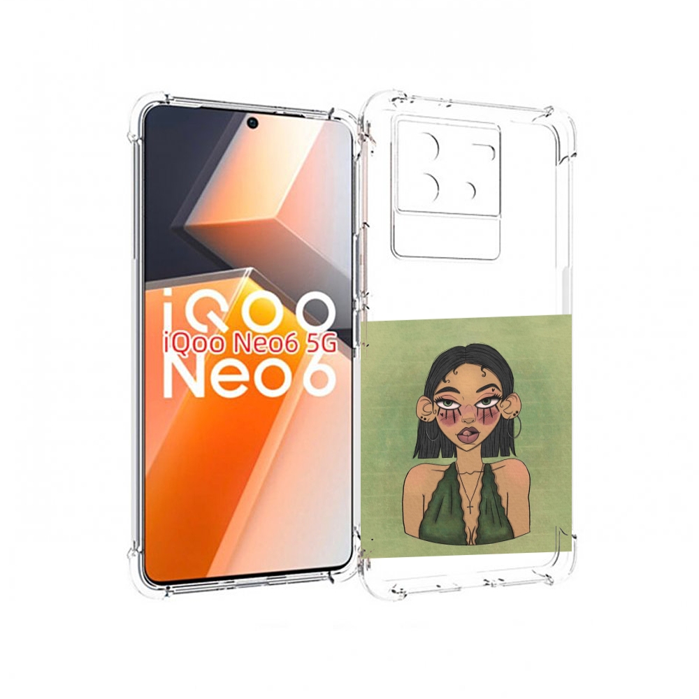 

Чехол MyPads девушка-с-каре-и-тату для Vivo iQoo Neo 6 5G, Прозрачный, Tocco