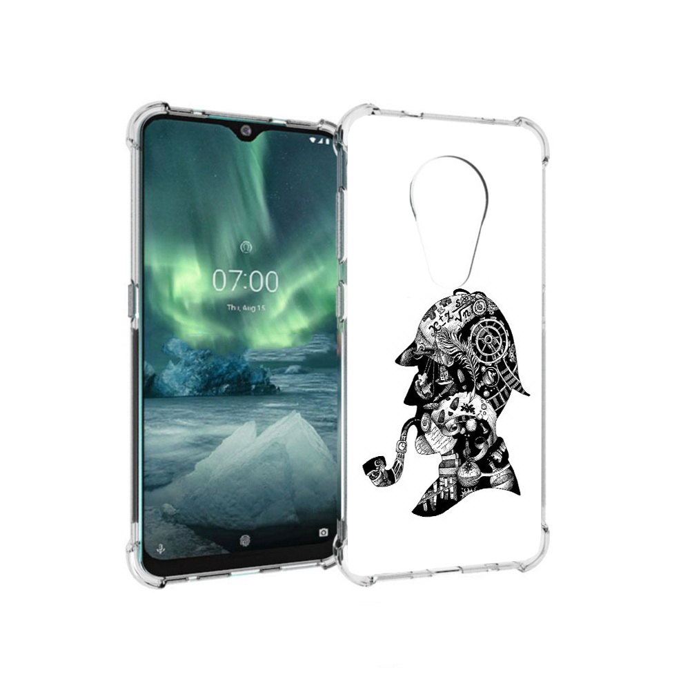 

Чехол MyPads Tocco для Nokia 7.2 мужчина с трубкой абстракция (PT139171.105.488), Прозрачный, Tocco