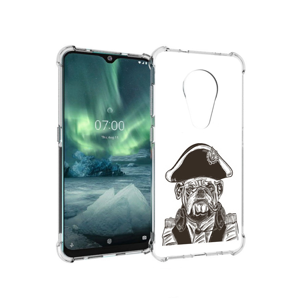 

Чехол MyPads Tocco для Nokia 7.2 мопс генерал (PT139171.105.483), Прозрачный, Tocco