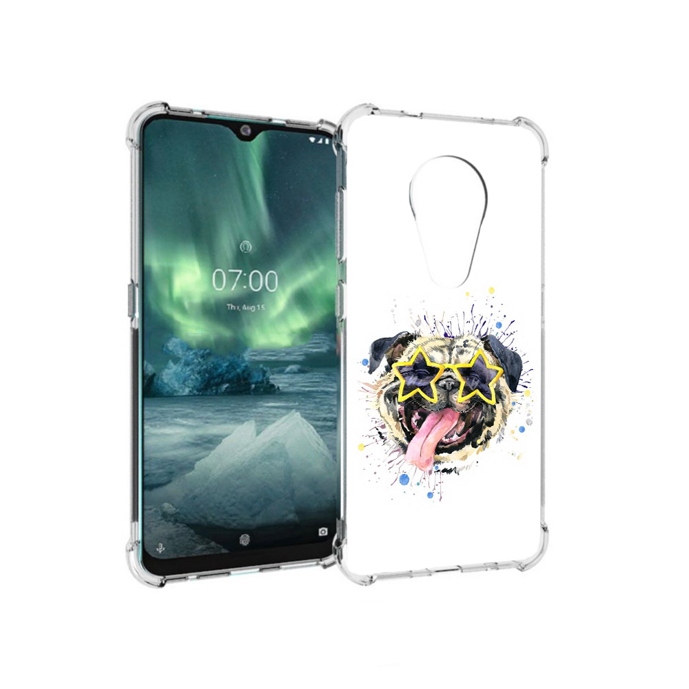 

Чехол MyPads Tocco для Nokia 7.2 мопс боксер (PT139171.105.482), Прозрачный, Tocco
