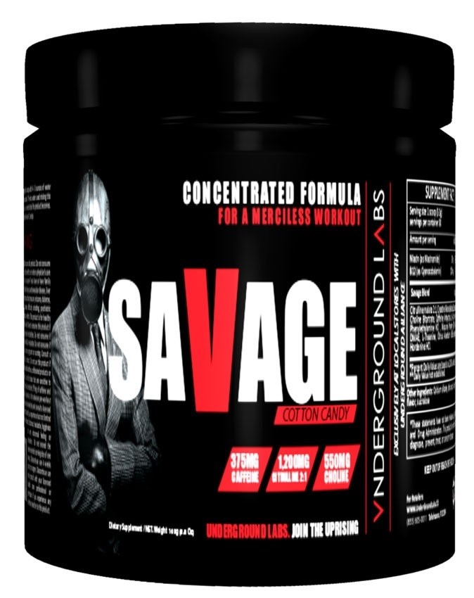 

Предтренировочный комплекс UnderGround Labs Savage 165 г Банан-кокос