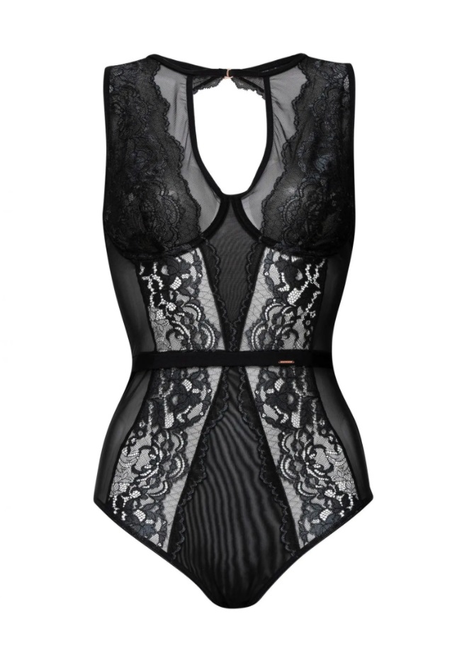 

Кружевное боди женское MARC & ANDRÉ A9-0953 черное 70C, A9-0953