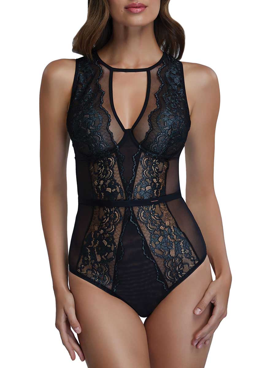 

Кружевное боди женское MARC & ANDRÉ A9-0953 черное 80C, A9-0953
