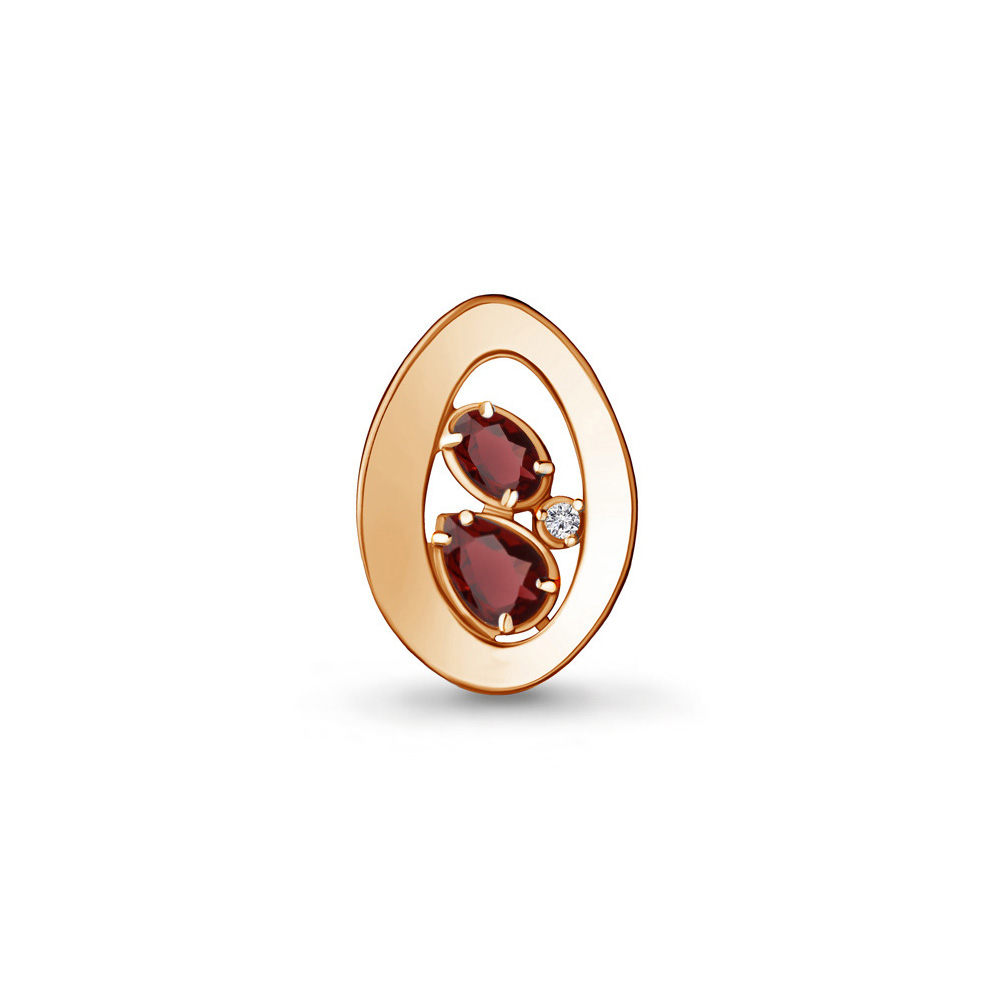 

Подвеска из серебра с гранатом/фианитом Aquamarine 2528103А_925_з, 2528103А_925_з