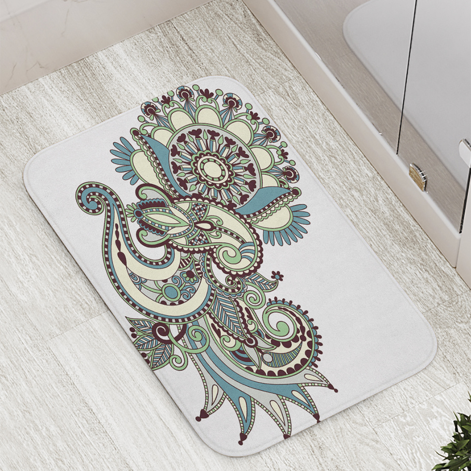 

Коврик противоскользящий JoyArty "Элемент орнамента" для ванной, сауны, бассейна, 77х52 см, Элемент орнамента