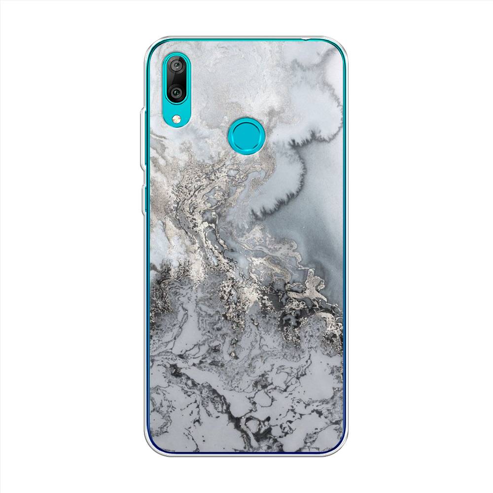 

Чехол Awog на Huawei Y7 2019 "Морозная лавина серая", Серый;серебристый, 68450-3