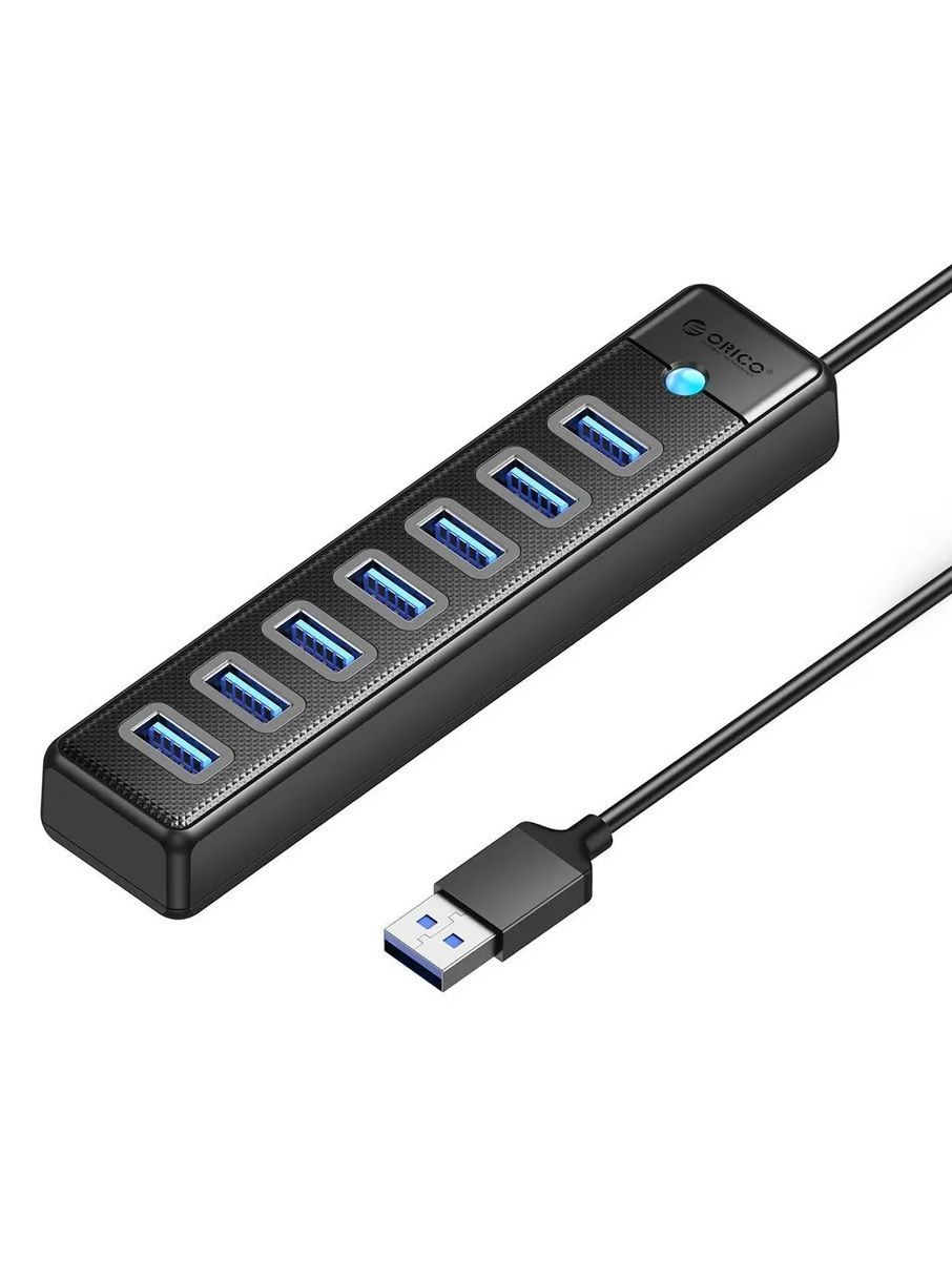 USB-концентратор ORICO PW7U-U3 черный (ORICO-PW7U-U3-05-BK-EP)