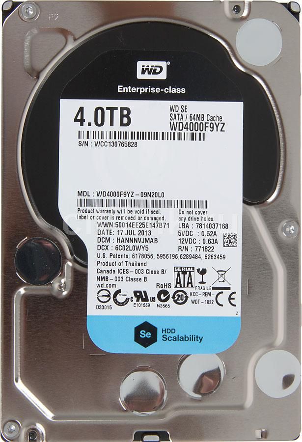 фото Внутренний hdd диск wd 4tb wd4000f9yz