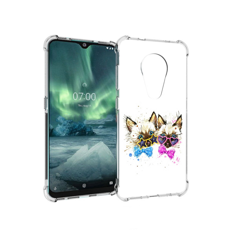 

Чехол MyPads Tocco для Nokia 7.2 милые котята (PT139171.105.474), Прозрачный, Tocco