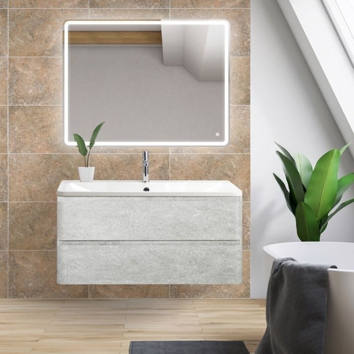 

Мебель для ванной BelBagno Albano 100 cemento verona grigio, Серый