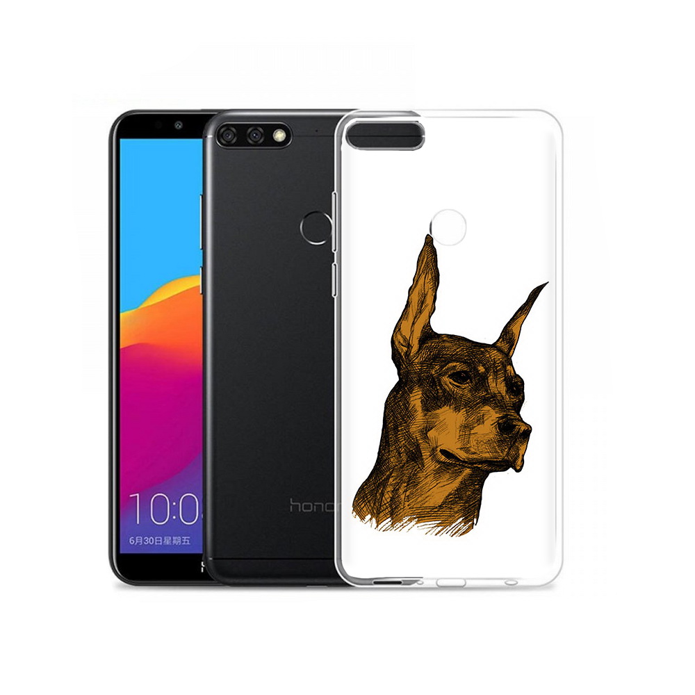 

Чехол MyPads Tocco для Honor 7C Pro скетч доберман (PT113786.47.605), Прозрачный, Tocco