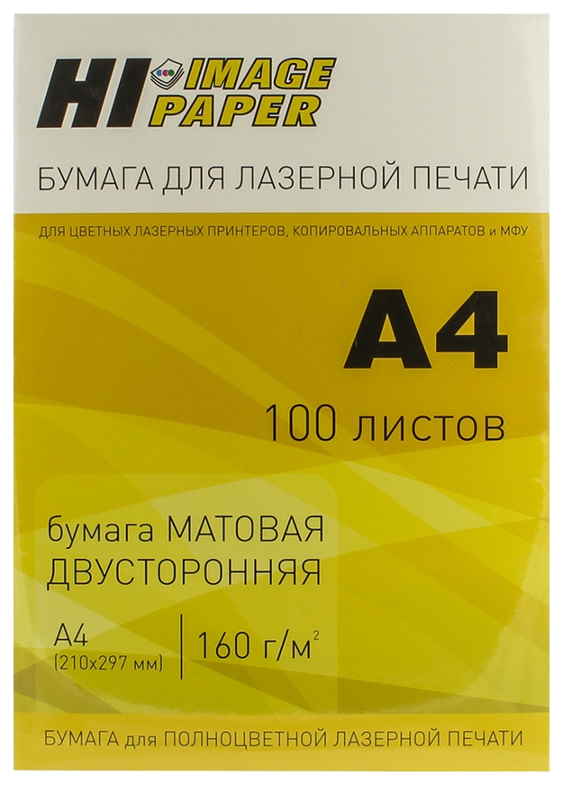 

Бумага Hi-Image Paper A201530 для лазерной печати, A4, 160г/м, 100 листов, Белый