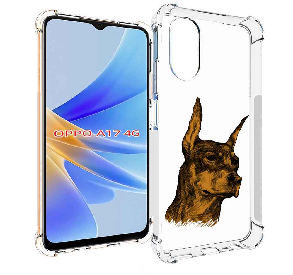 

Чехол MyPads скетч доберман для OPPO A17, Прозрачный, Tocco