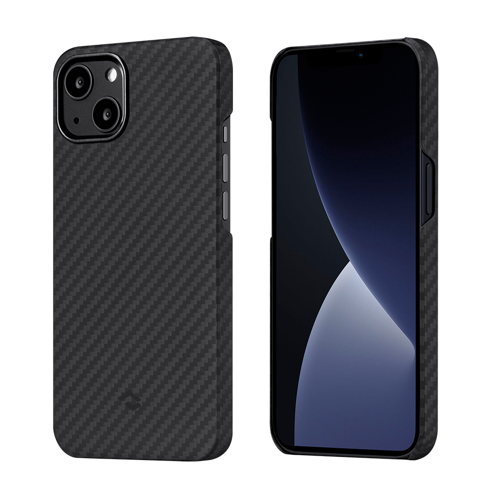 фото Чехол pitaka magez case 2 для iphone 13 mini 5.4", черно-серый, кевлар (арамид)