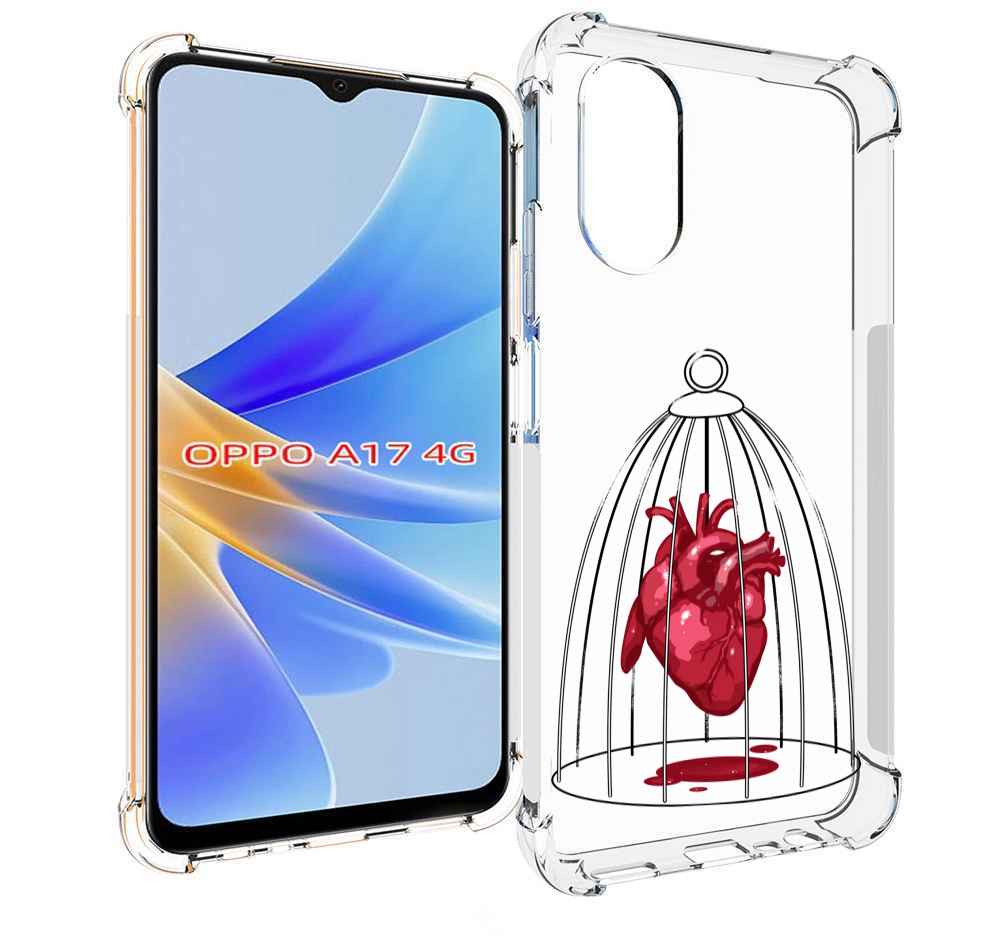 

Чехол MyPads сердце в клетке для OPPO A17, Прозрачный, Tocco