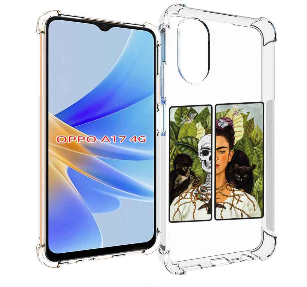 

Чехол MyPads сдвоенная картинка девушка скелет для OPPO A17, Прозрачный, Tocco