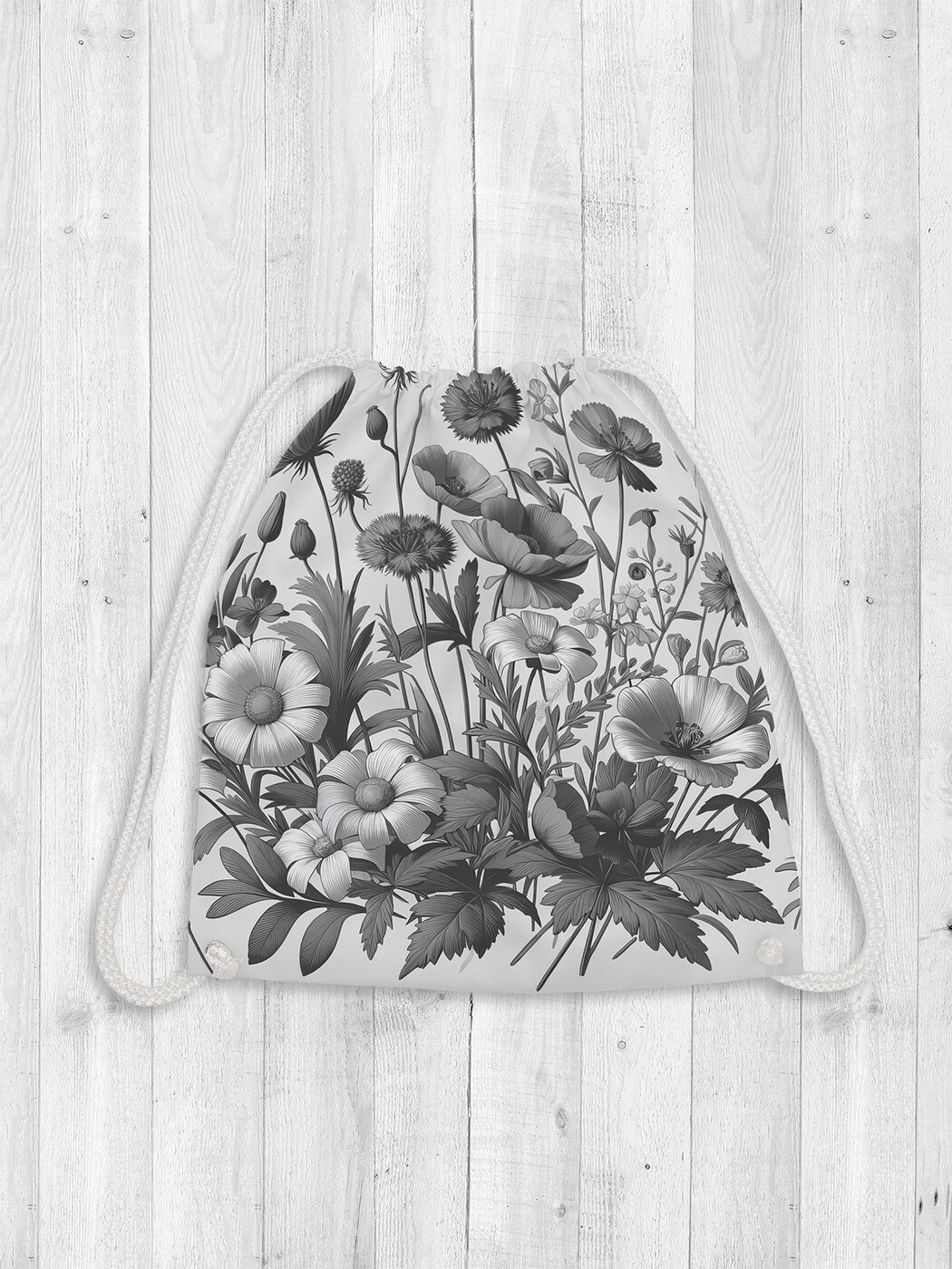 

Сумка мешок для обуви JoyArty Полевые цветы 38x40 bpa sd1818, Черный, Полевые цветы