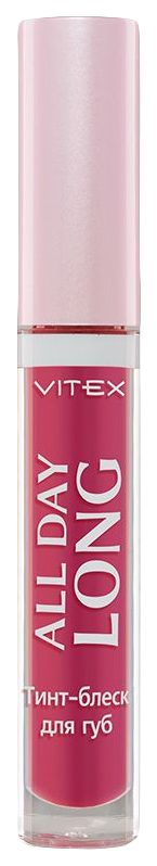 Тинт-блеск для губ Vitex All day № 35 Glamour Rose, 3 г кисть косметическая vitex 10 растушевочная для теней натуральный ворс белой козы