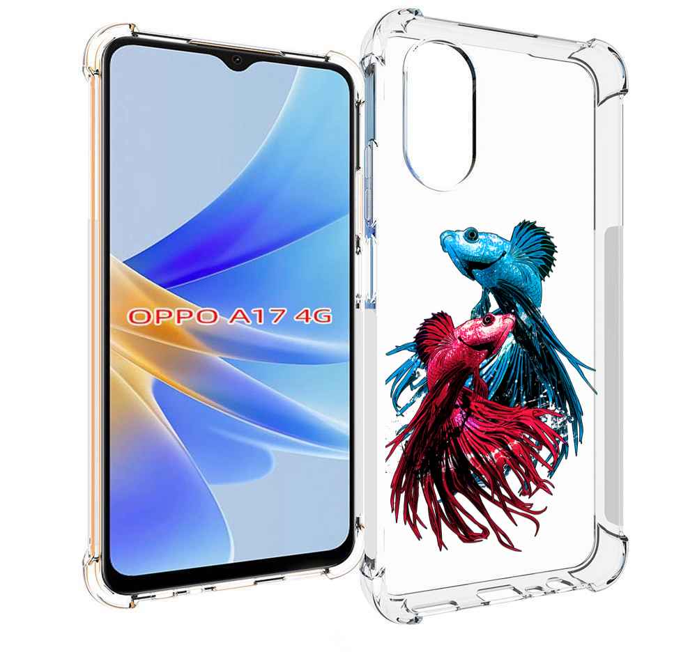 

Чехол MyPads рыбы петушки для OPPO A17, Прозрачный, Tocco