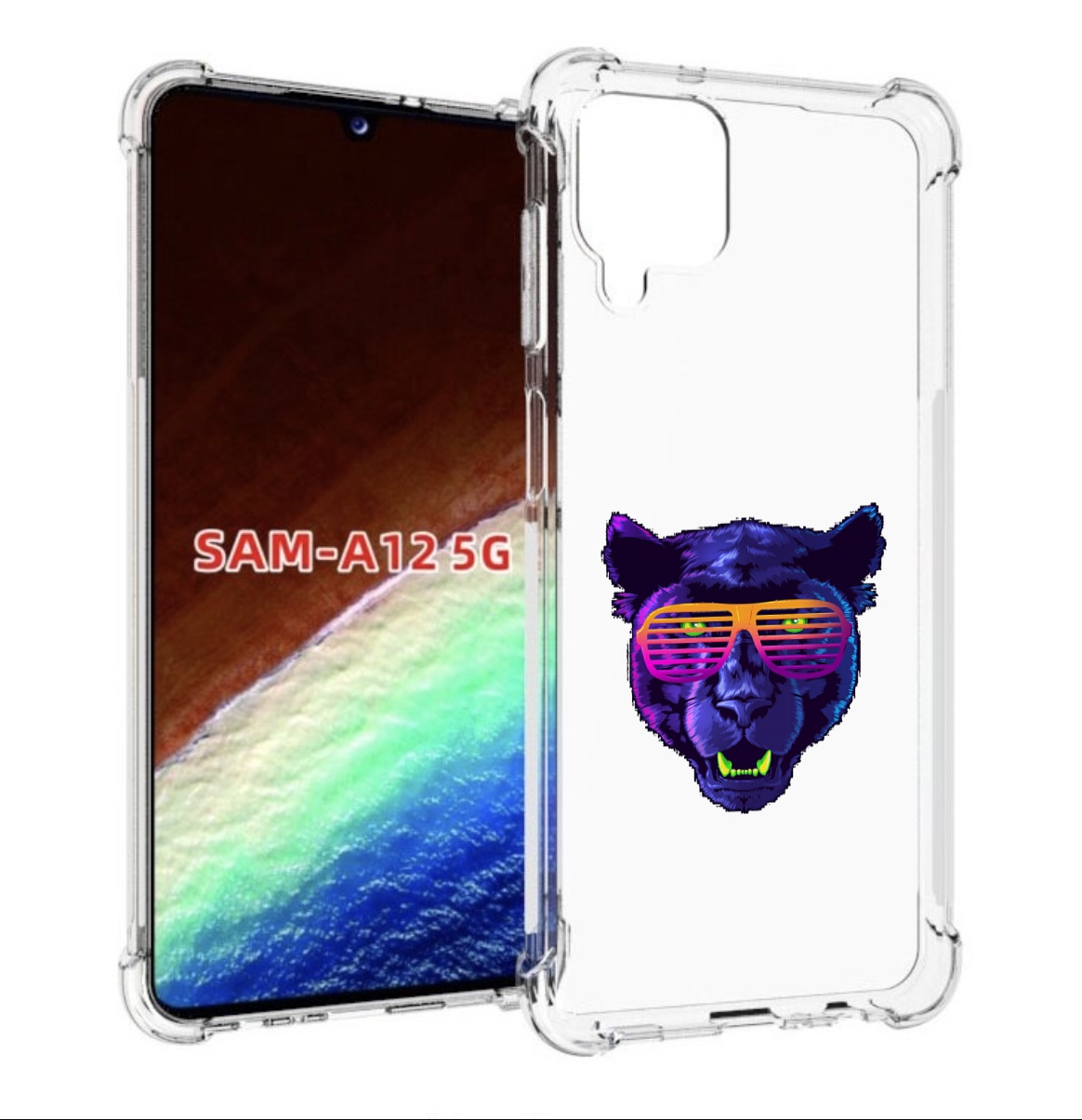 

Чехол MyPads фиолетовая пума в очках для Samsung Galaxy A12 (SM-A125F) 2020/21, Прозрачный, Tocco