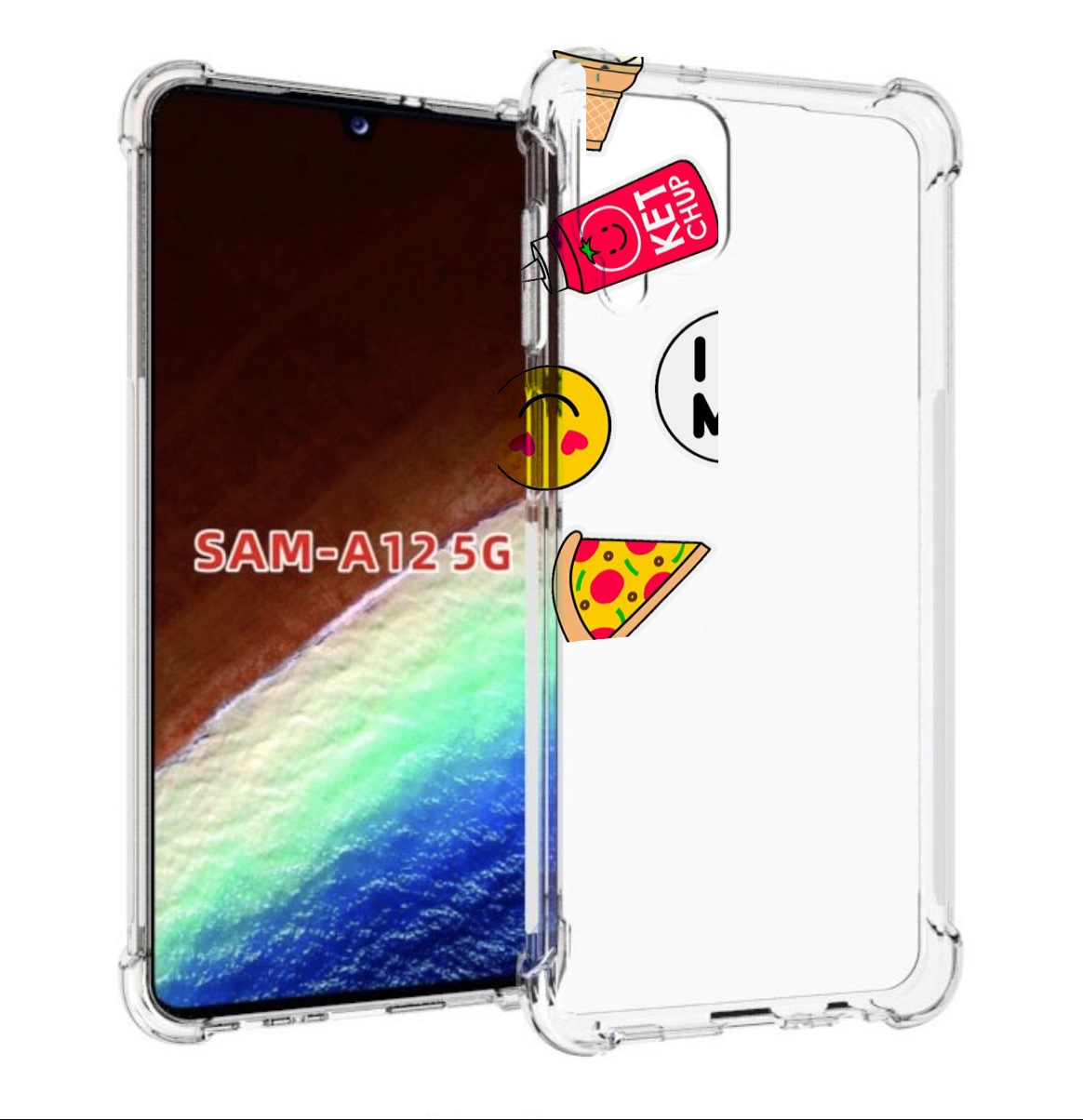 

Чехол MyPads фаст-фуд для Samsung Galaxy A12 (SM-A125F) 2020/21/A12 Nacho SM-A127F, Прозрачный, Tocco