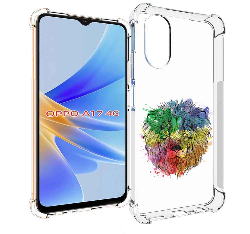 

Чехол MyPads разноцветный гордый лев для OPPO A17, Прозрачный, Tocco