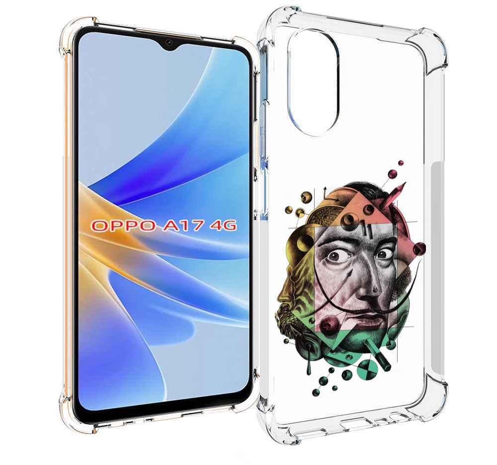 

Чехол MyPads разноцветное лицо абстракция для OPPO A17, Прозрачный, Tocco