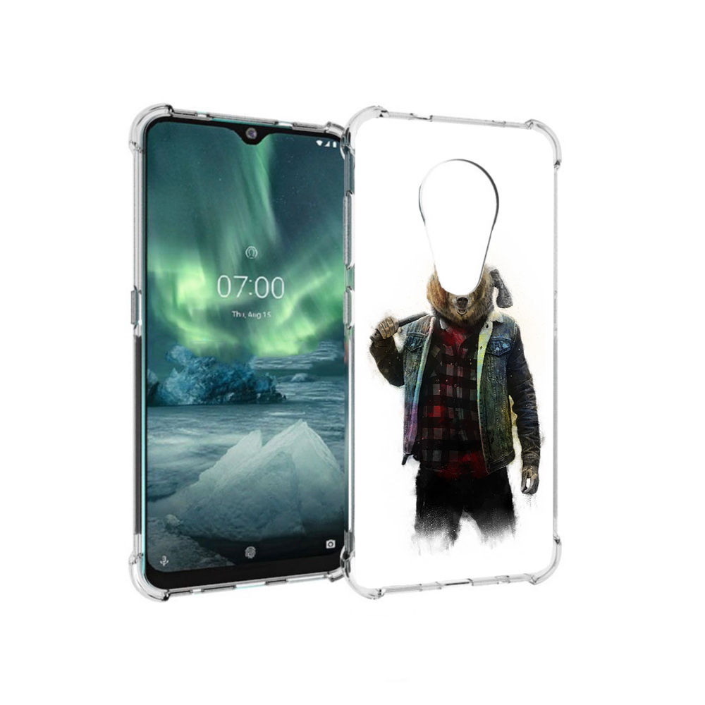 

Чехол MyPads Tocco для Nokia 7.2 медведь с топором (PT139171.105.469), Прозрачный, Tocco