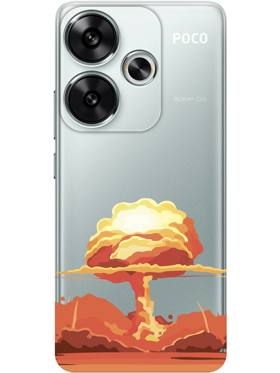 

Силиконовый чехол на Xiaomi Redmi Turbo 3, Poco F6 с принтом "Ядерный взрыв" прозрачный, Прозрачный;красный, 783980851