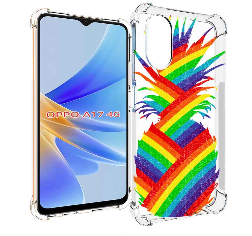 

Чехол MyPads радужный ананас для OPPO A17, Прозрачный, Tocco