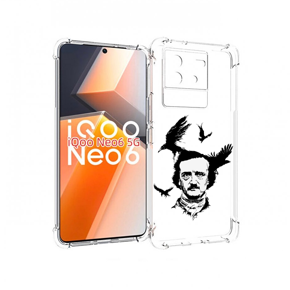 

Чехол MyPads Эдгар Аллан черно белый для Vivo iQoo Neo 6 5G, Прозрачный, Tocco