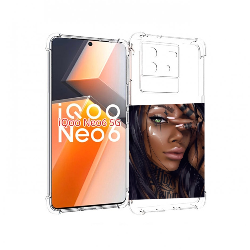 

Чехол MyPads девушка-с-зелеными-глазами-яркими для Vivo iQoo Neo 6 5G, Прозрачный, Tocco