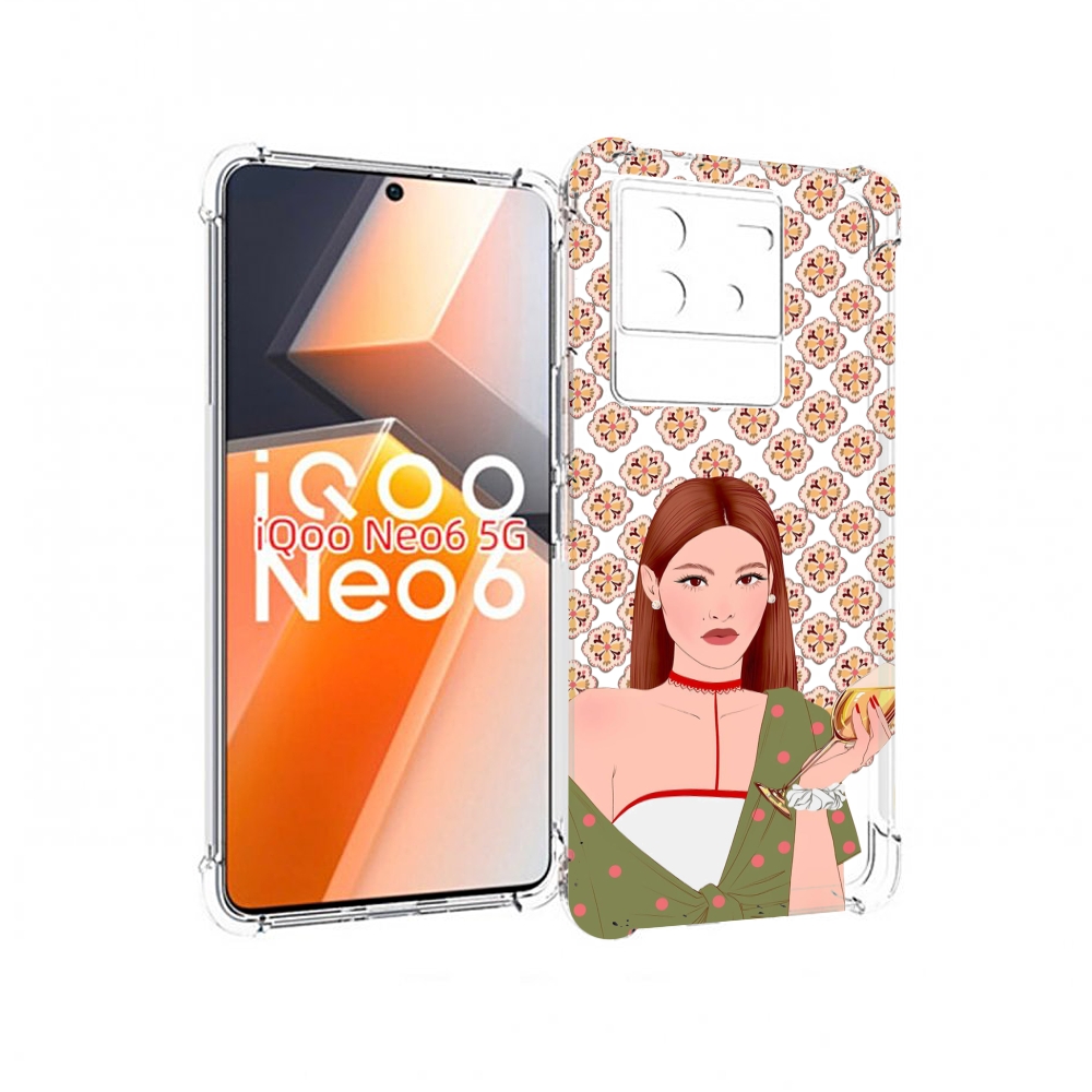 

Чехол MyPads девушка-с-вином-рисунок женский для Vivo iQoo Neo 6 5G, Прозрачный, Tocco