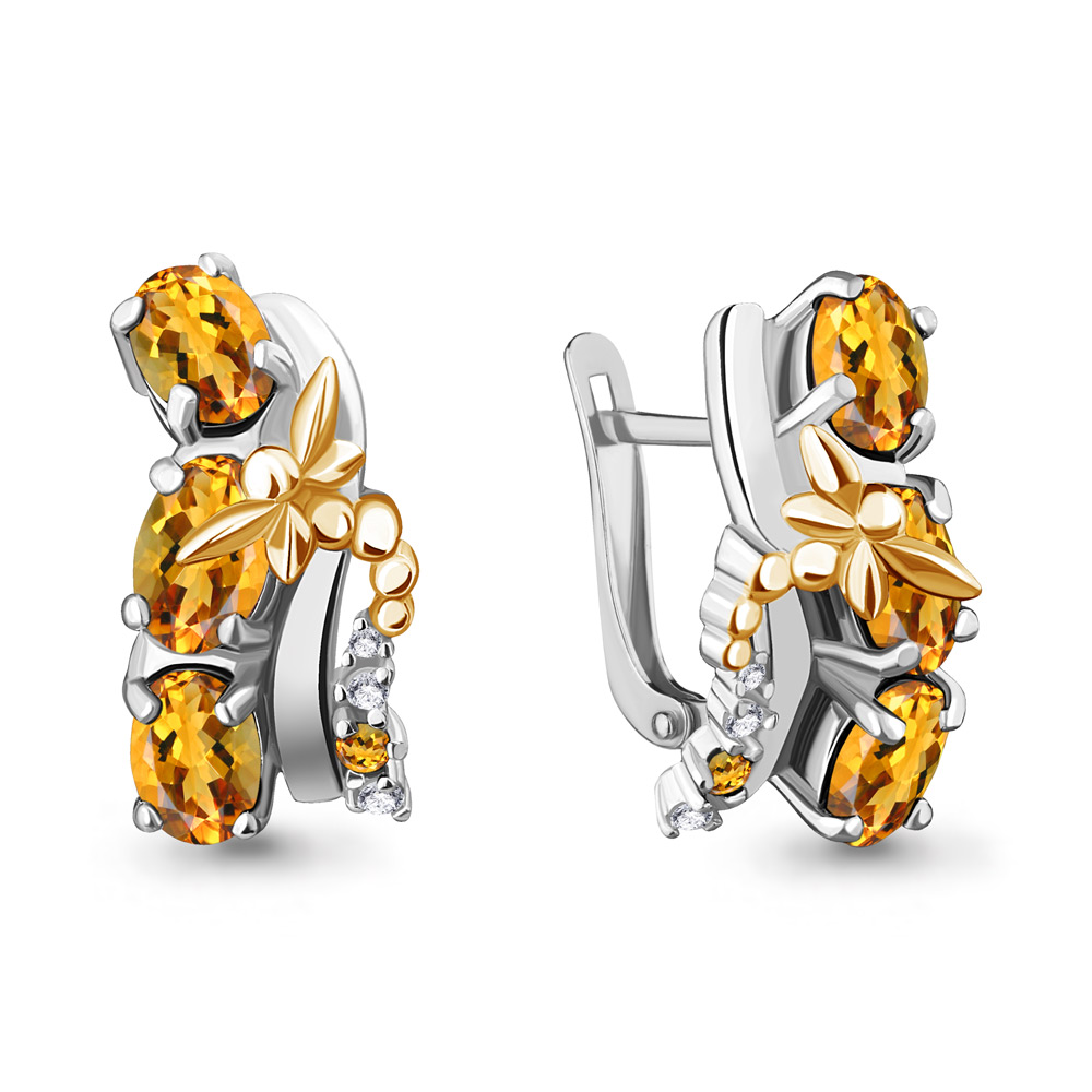 

Серьги из серебра с фианитом Aquamarine 4471606А_925_р, 4471606А_925_р