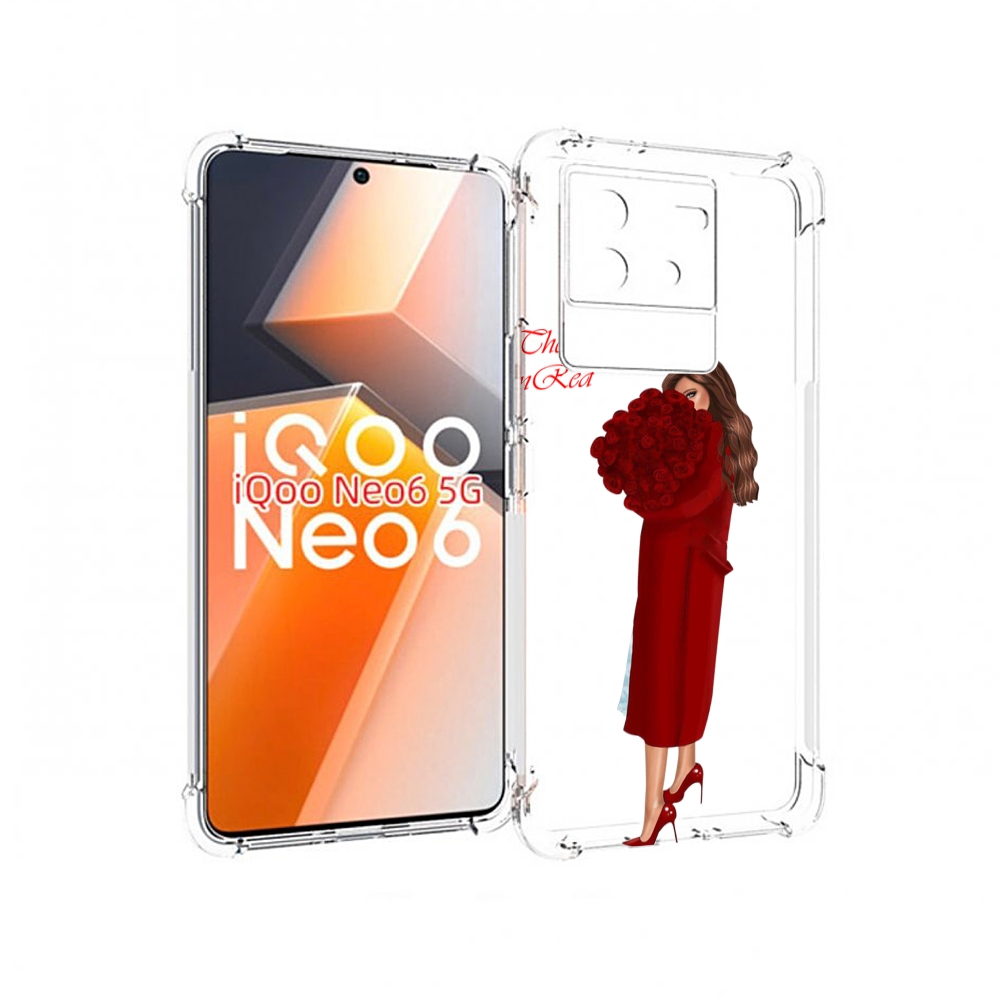 

Чехол MyPads девушка-полностью-в-красном женский для Vivo iQoo Neo 6 5G, Прозрачный, Tocco
